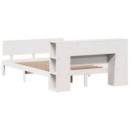 Berkfield Home Bookcase Bed without Mattress White 160x200cm Solid Wood Pine - Size: 160x200 cm - thumbnail 6