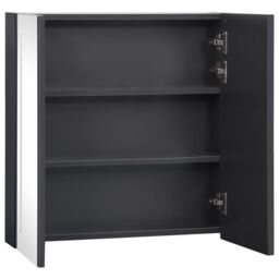Berkfield Home LED Bathroom Mirror Cabinet 62x14x60 cm in Black - Size: 62 x 14 x 60 cm - thumbnail 5