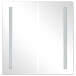 Berkfield Home LED Bathroom Mirror Cabinet 62x14x60 cm in Black - Size: 62 x 14 x 60 cm - thumbnail 4