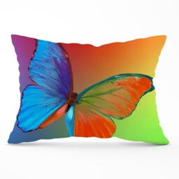 Warren Reed - Designer Vibrant Butterfly Cushions in Blue - Size: 60 cm x 60 cm - thumbnail 1