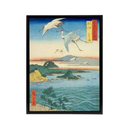 "Artery8 Waka No Ura Kii Province Framed Canvas Japanese Wall Art Print in Blue - Size: W18"" x H24""" - thumbnail 1