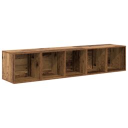 Berkfield Home TV Cabinet Set Wall-mounted with Storage 2 pcs Old wood 37 x 37 x 142.5 cm in Brown - thumbnail 2