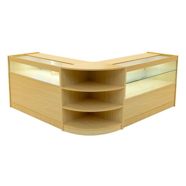 Monstershop Harmonia LED Shop Counter Set B1200, C1200 & LM60 - Maple in Beige - image 1