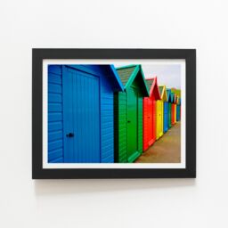 "Warren Reed - Designer Beach Huts, Whitby Framed Art Print in Black - Size: W20"" x H30""" - thumbnail 2