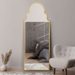 "MirrorOutlet Gold Framed Arched Leaner/Wall Mirror 71"" X 28 (180CM X 70CM) - Size: 1 Pack" - thumbnail 6