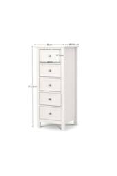 Julian Bowen Maine 5 Drawer Tall Chest in White - thumbnail 6