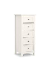 Julian Bowen Maine 5 Drawer Tall Chest in White - thumbnail 3