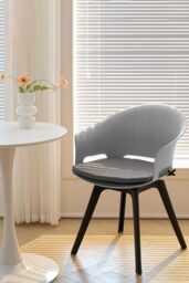 Living and Home 4Pcs Swivel PP Dining Chairs with Armrest ( Load Capacity 150kg ) in Grey - thumbnail 1
