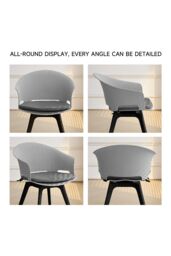 Living and Home 4Pcs Swivel PP Dining Chairs with Armrest ( Load Capacity 150kg ) in Grey - thumbnail 5