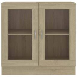 Berkfield Home Vitrine Cabinet Sonoma Oak 82.5x30.5x80 cm Engineered Wood in Light Brown - thumbnail 6