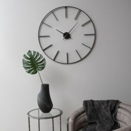 Libra Interiors Tiverton Black Skeleton Wall Clock 80cm diameter - thumbnail 2