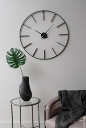Libra Interiors Tiverton Black Skeleton Wall Clock 80cm diameter - thumbnail 1