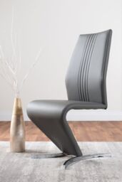 FurnitureboxUK Carson White Marble Effect Dining Table & 6 Willow Chairs in Grey - thumbnail 3