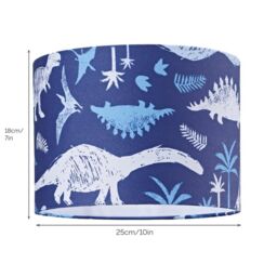 Happy Homewares Modern & Fun Dinosaur Themed Navy Blue & White Cotton Little Ones Lamp Shade in Midnight - Size: 10 inches - thumbnail 5