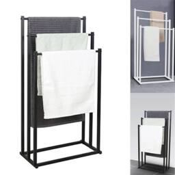 Nordara Black-3 Tier Towel Rail Stand Rack Storage Bathroom in Black - thumbnail 5