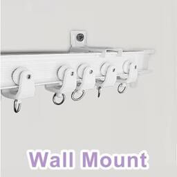 FLAVORA Wall Mounted 5M Bendable Curtain Track Rail in White - Size: 1