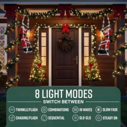 Globrite LED Climbing Santa Indoor Outdoor Decoration in Red - Size: 170 cm x 60 cm - thumbnail 6