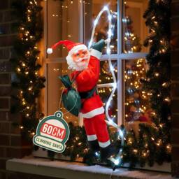 Globrite LED Climbing Santa Indoor Outdoor Decoration in Red - Size: 170 cm x 60 cm