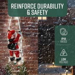 Globrite LED Climbing Santa Indoor Outdoor Decoration in Red - Size: 170 cm x 60 cm - thumbnail 7