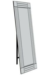 MirrorOutlet All Glass Modern Cheval Triple-Bevel Free Standing Mirror 170 x 58 CM in Silver - Size: 1 Pack - thumbnail 4