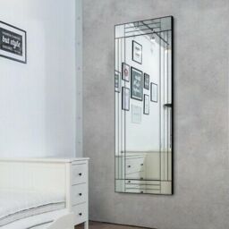 MirrorOutlet All Glass Modern Cheval Triple-Bevel Free Standing Mirror 170 x 58 CM in Silver - Size: 1 Pack - thumbnail 6
