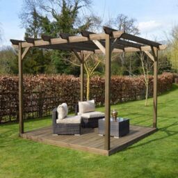 Rutland County Garden Furniture Ltd Garden Pergola & Decking Kit, Wood, L300 x W300 cm, Rustic Brown - thumbnail 8