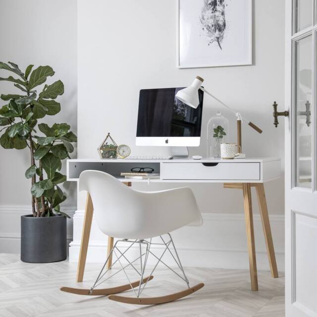 Nöa and Nani Ludvig Office Desk Computer Table in White and Natural Pine - image 1