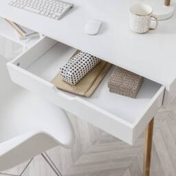 Nöa and Nani Ludvig Office Desk Computer Table in White and Natural Pine - thumbnail 2