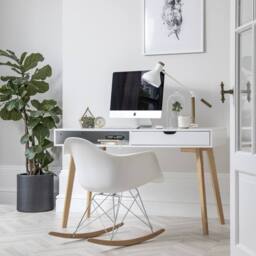 Nöa and Nani Ludvig Office Desk Computer Table in White and Natural Pine - thumbnail 1