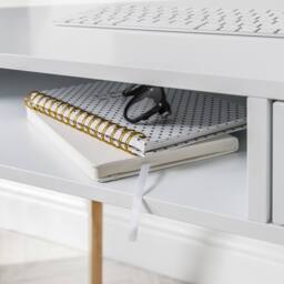 Nöa and Nani Ludvig Office Desk Computer Table in White and Natural Pine - thumbnail 4