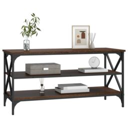 Berkfield Home TV Cabinet Brown Oak 100x40x50 cm Engineered Wood - Size: 100 x 40 x 50 cm - thumbnail 4