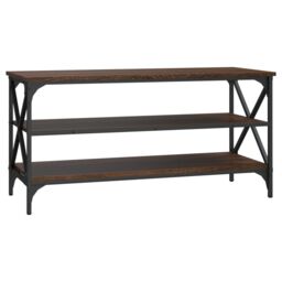 Berkfield Home TV Cabinet Brown Oak 100x40x50 cm Engineered Wood - Size: 100 x 40 x 50 cm - thumbnail 2