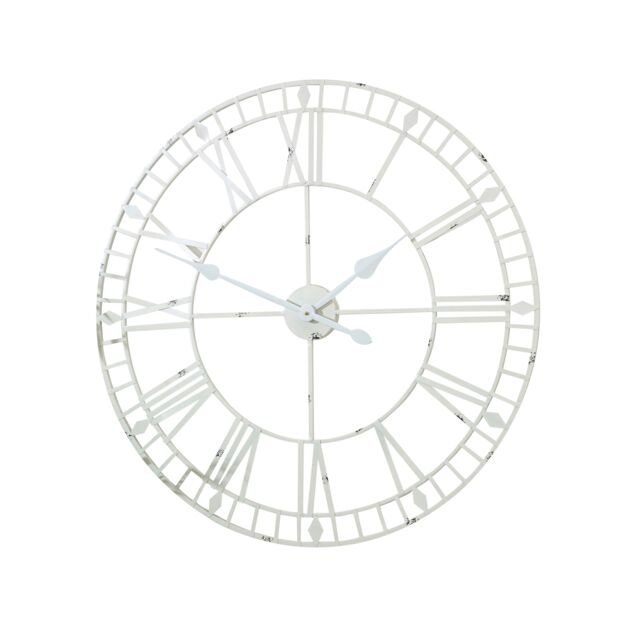 Melody Maison Large White Skeleton Wall Clock 80cm X 80cm - Size: 80 cm X 80 cm - image 1
