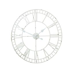 Melody Maison Large White Skeleton Wall Clock 80cm X 80cm - Size: 80 cm X 80 cm
