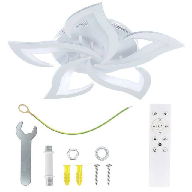 NESTLUNE Modern LED Ceiling Chandelier with White Frame & RGB Backlight - image 1