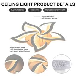 NESTLUNE Modern LED Ceiling Chandelier with White Frame & RGB Backlight - thumbnail 2
