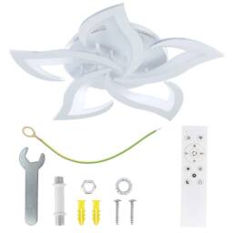 NESTLUNE Modern LED Ceiling Chandelier with White Frame & RGB Backlight - thumbnail 1