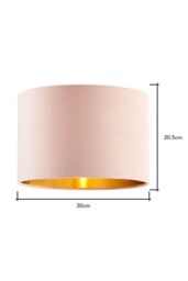 BHS Lighting Velvet Easy Fit Light Shade in Pink - Size: 30 cm diameter x 21 cm high - thumbnail 5