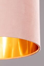 BHS Lighting Velvet Easy Fit Light Shade in Pink - Size: 30 cm diameter x 21 cm high - thumbnail 3