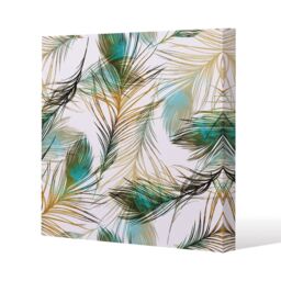 Benjamin Tate Design Imprints peacock feathers (Canvas Print) / 46 x 46 x 4cm in Natural - Size: 46 x 46 x 4 cm - thumbnail 1