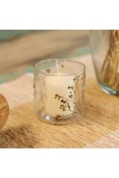KDMD Natural Floral Glass Candle Holder - Handmade, , 8x8cm in Clear - Size: 8x8 cm - thumbnail 4