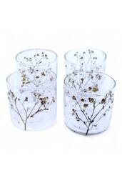 KDMD Natural Floral Glass Candle Holder - Handmade, , 8x8cm in Clear - Size: 8x8 cm - thumbnail 3