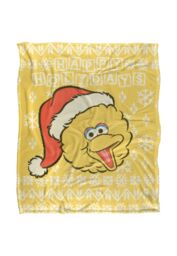 Sesame Street Big Bird Ugly Christmas Sweater Silky Touch Super Soft Throw Blanket 152 X 127 cm in White - thumbnail 1