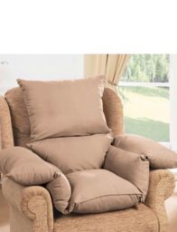 Chums Deeply Padded Comfort Cushion Soft Faux Suede Cover in Light Sand - thumbnail 2
