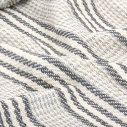 Berkfield Home Throw Cotton Stripes 125x150 cm Grey & White - thumbnail 5
