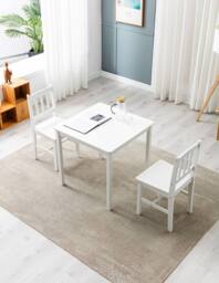 MCC Direct Solid Wooden Kitchen Dining Table & 2 Chairs in White - thumbnail 5