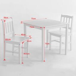 MCC Direct Solid Wooden Kitchen Dining Table & 2 Chairs in White - thumbnail 6