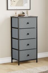 Home Discount Vida Designs Chorley 4 Drawer Chest Of Drawers UKFR Fabric Storage in Grey - thumbnail 8