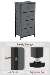 Home Discount Vida Designs Chorley 4 Drawer Chest Of Drawers UKFR Fabric Storage in Grey - thumbnail 7