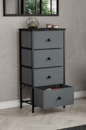 Home Discount Vida Designs Chorley 4 Drawer Chest Of Drawers UKFR Fabric Storage in Grey - thumbnail 2
